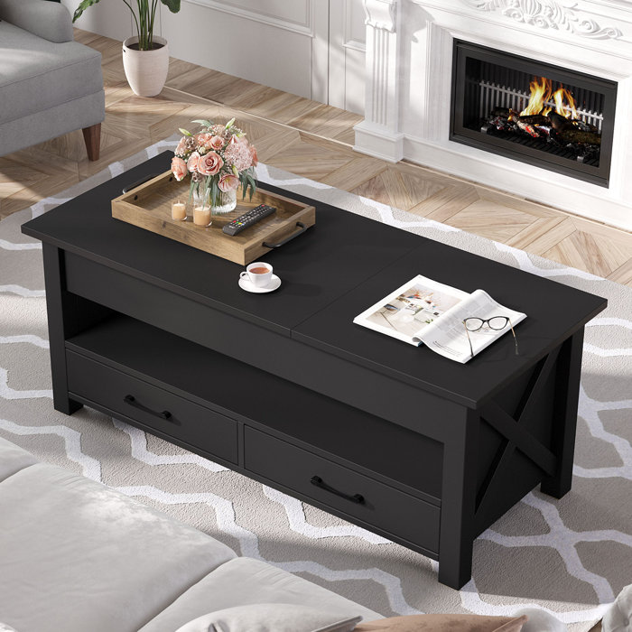 Loon Peak® Dextyn Lift Top Coffee Table with Hidden Compartment and